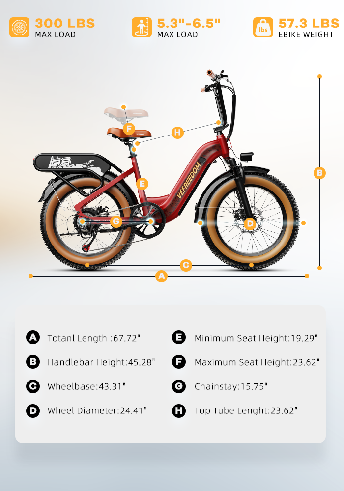 vefreedom 20'' fat tire electric bike for adults-A8