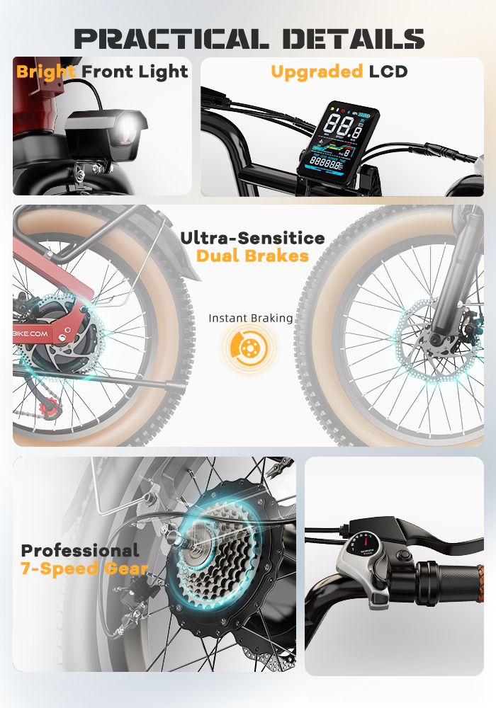 vefreedom 20'' fat tire electric bike for adults-A8