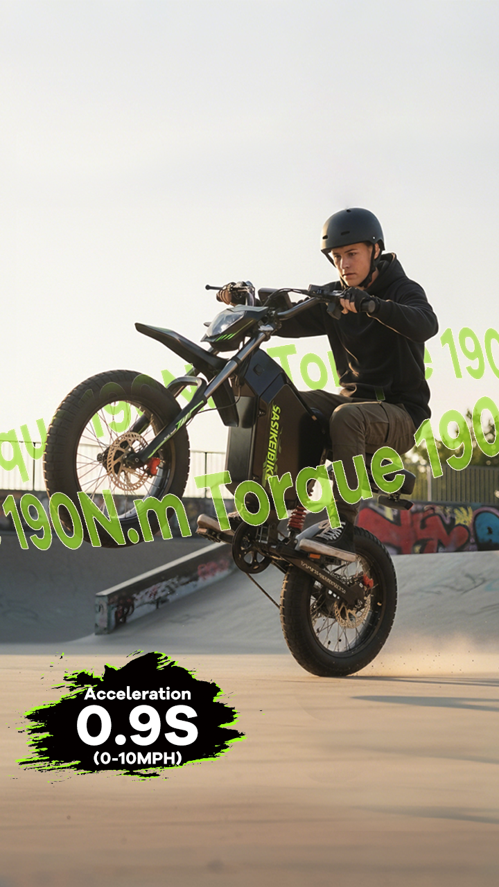 Man riding the SASIKEIBIKE Y7 electric bicycle on a sunny road