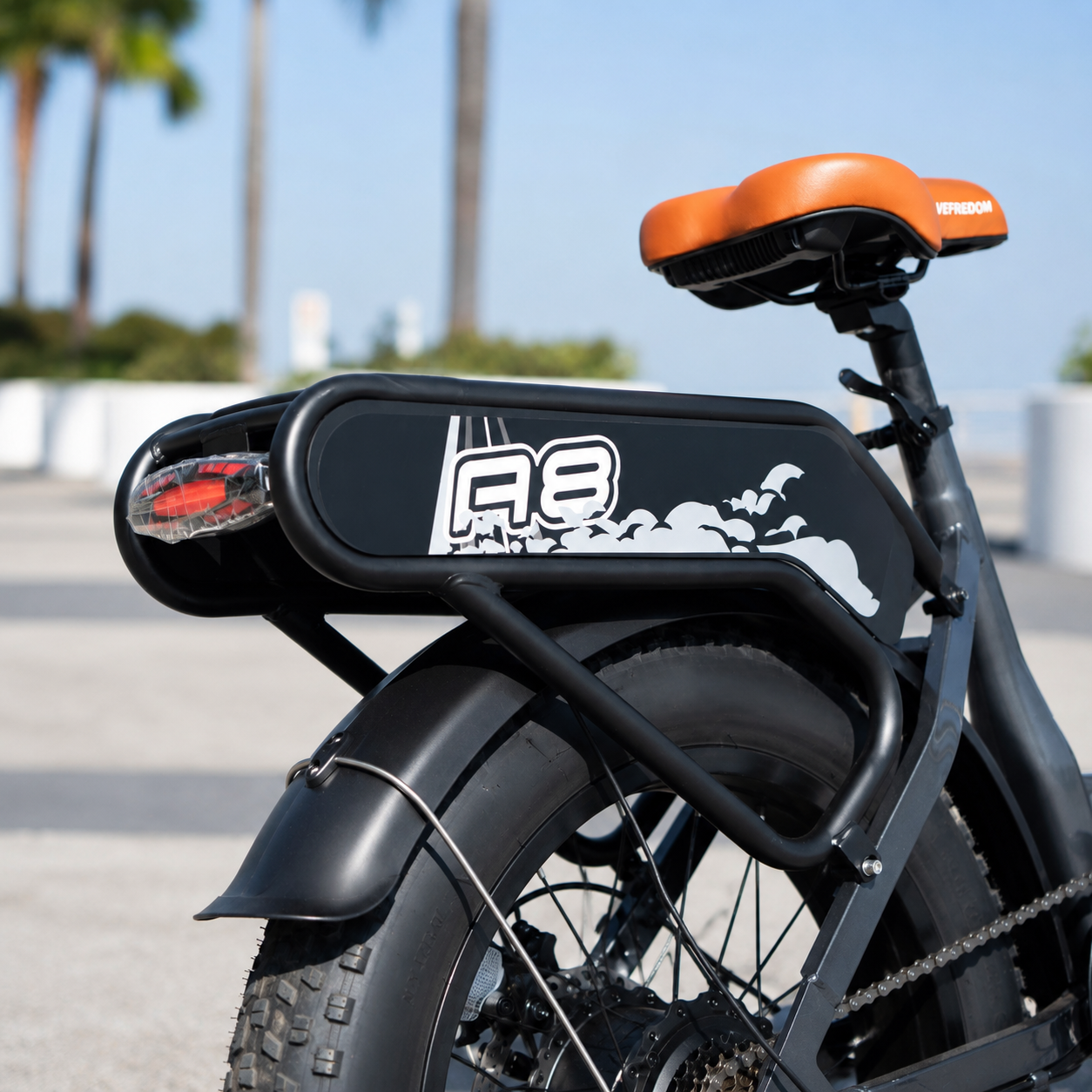 VEFREEDOM A8 electric bike rear cargo rack detail